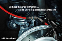 Für Audi V8 [4C Stufenheck] Stahlflex-Bremsenumbau (z.B auf TT RS / Porsche)